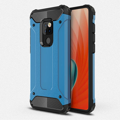 Silikon Hülle Handyhülle und Kunststoff Schutzhülle Tasche R01 für Huawei Mate 20 Hellblau