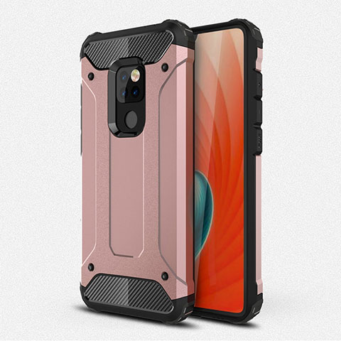 Silikon Hülle Handyhülle und Kunststoff Schutzhülle Tasche R01 für Huawei Mate 20 Rosegold