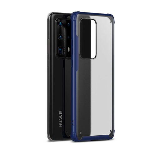 Silikon Hülle Handyhülle und Kunststoff Schutzhülle Tasche R01 für Huawei P40 Pro+ Plus Blau