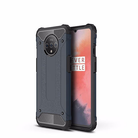 Silikon Hülle Handyhülle und Kunststoff Schutzhülle Tasche R01 für OnePlus 7T Blau