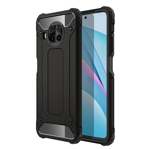 Silikon Hülle Handyhülle und Kunststoff Schutzhülle Tasche R01 für Xiaomi Mi 10i 5G Schwarz