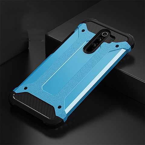 Silikon Hülle Handyhülle und Kunststoff Schutzhülle Tasche R01 für Xiaomi Redmi Note 8 Pro Hellblau