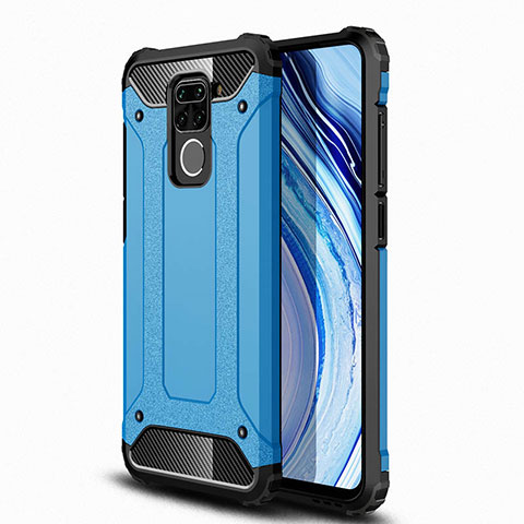 Silikon Hülle Handyhülle und Kunststoff Schutzhülle Tasche R01 für Xiaomi Redmi Note 9 Hellblau