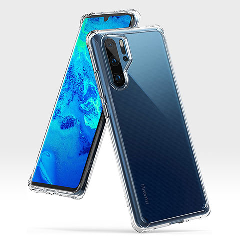 Silikon Hülle Handyhülle und Kunststoff Schutzhülle Tasche R02 für Huawei P30 Pro Klar