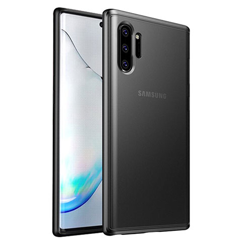 Silikon Hülle Handyhülle und Kunststoff Schutzhülle Tasche R03 für Samsung Galaxy Note 10 Plus 5G Schwarz