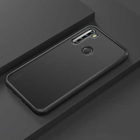 Silikon Hülle Handyhülle und Kunststoff Schutzhülle Tasche R03 für Xiaomi Redmi Note 8 (2021) Schwarz