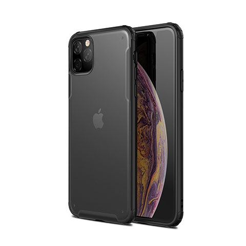 Silikon Hülle Handyhülle und Kunststoff Schutzhülle Tasche T01 für Apple iPhone 11 Pro Schwarz