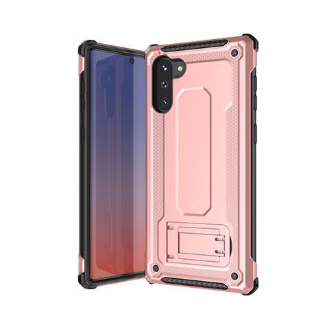 Silikon Hülle Handyhülle und Kunststoff Schutzhülle Tasche U01 für Samsung Galaxy Note 10 Rosegold