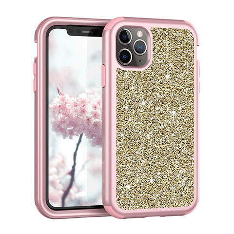 Silikon Hülle Handyhülle und Kunststoff Schutzhülle Tasche Vorder und Rückseite 360 Grad Bling-Bling für Apple iPhone 11 Pro Max Plusfarbig