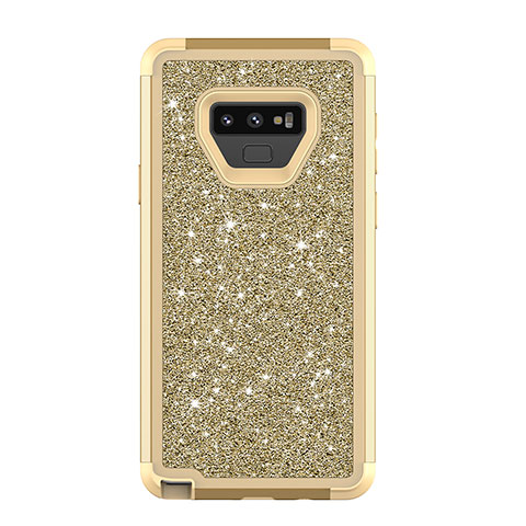 Silikon Hülle Handyhülle und Kunststoff Schutzhülle Tasche Vorder und Rückseite 360 Grad Bling-Bling für Samsung Galaxy Note 9 Plusfarbig