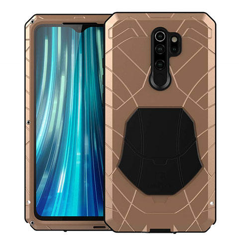 Silikon Hülle Handyhülle und Kunststoff Schutzhülle Tasche Vorder und Rückseite 360 Grad Ganzkörper R02 für Xiaomi Redmi Note 8 Pro Gold