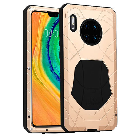 Silikon Hülle Handyhülle und Kunststoff Schutzhülle Tasche Vorder und Rückseite 360 Grad R01 für Huawei Mate 30 Gold