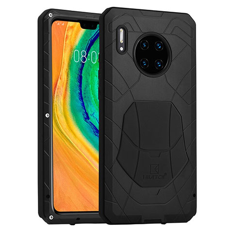 Silikon Hülle Handyhülle und Kunststoff Schutzhülle Tasche Vorder und Rückseite 360 Grad R01 für Huawei Mate 30 Pro 5G Schwarz