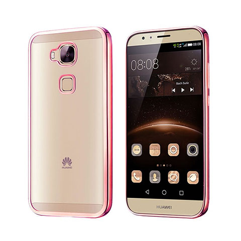 Silikon Hülle Rahmen Schutzhülle Durchsichtig Transparent Matt für Huawei G7 Plus Rosegold