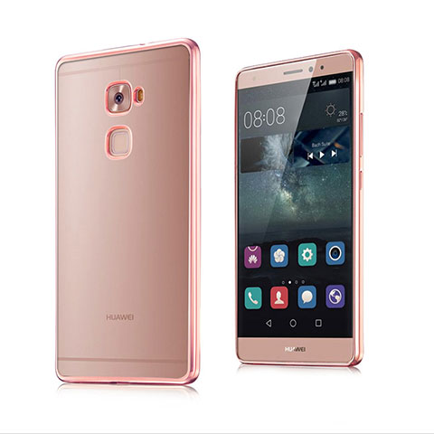 Silikon Hülle Rahmen Schutzhülle Durchsichtig Transparent Matt für Huawei Mate S Rosegold