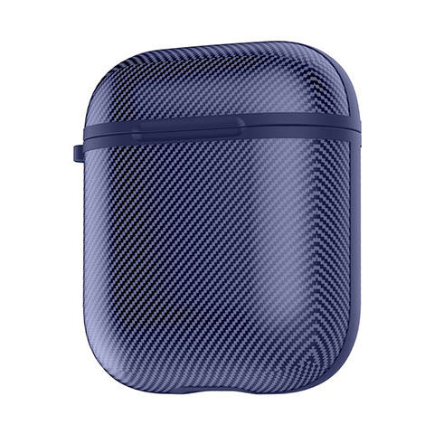 Silikon Hülle Schutzhülle Skin mit Karabiner für AirPods Ladekoffer C09 Blau