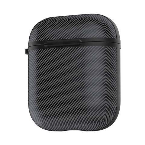 Silikon Hülle Schutzhülle Skin mit Karabiner für AirPods Ladekoffer C09 Schwarz