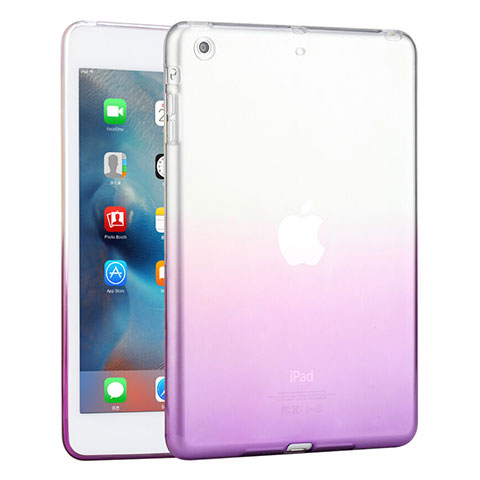 Silikon Hülle Ultra Dünn Schutzhülle Durchsichtig Farbverlauf für Apple iPad Mini 2 Violett