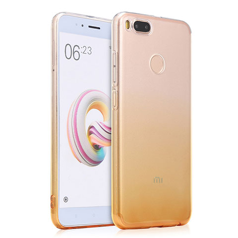 Silikon Hülle Ultra Dünn Schutzhülle Durchsichtig Farbverlauf für Xiaomi Mi A1 Gelb