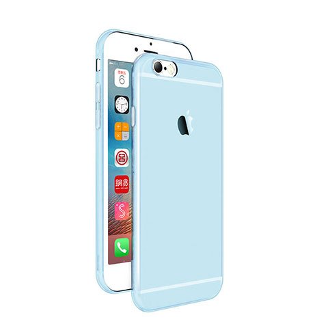 Silikon Hülle Ultra Dünn Schutzhülle Durchsichtig Transparent für Apple iPhone 6 Blau