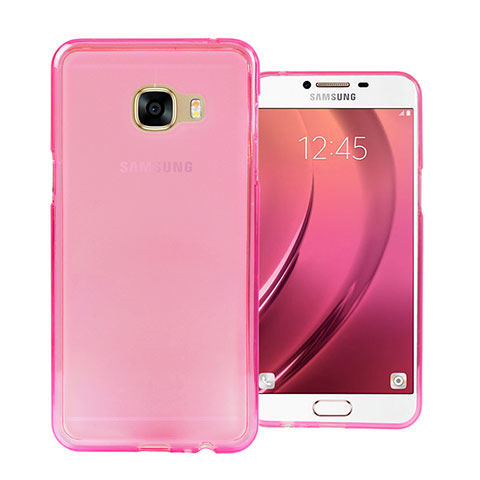 Silikon Hülle Ultra Dünn Schutzhülle Durchsichtig Transparent für Samsung Galaxy C5 SM-C5000 Rosa