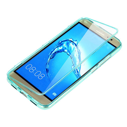 Silikon Schutzhülle Flip Tasche Durchsichtig Transparent für Huawei Nova Plus Hellblau