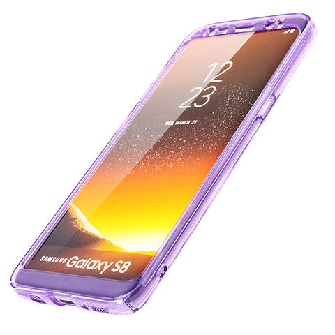 Silikon Schutzhülle Flip Tasche Durchsichtig Transparent für Samsung Galaxy S8 Violett