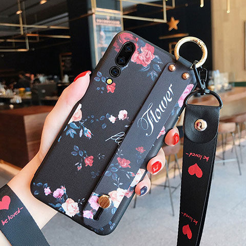 Silikon Schutzhülle Gummi Tasche Blumen für Huawei P20 Pro Plusfarbig