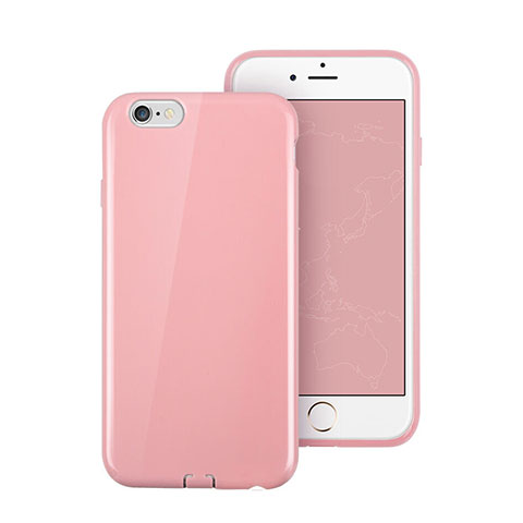 Silikon Schutzhülle Gummi Tasche für Apple iPhone 6S Plus Rosa