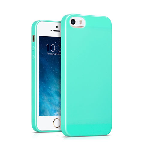 Silikon Schutzhülle Gummi Tasche für Apple iPhone SE Cyan