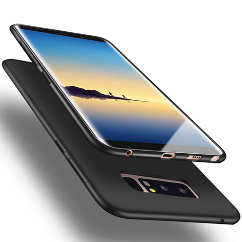 Silikon Schutzhülle Gummi Tasche für Samsung Galaxy Note 8 Duos N950F Schwarz