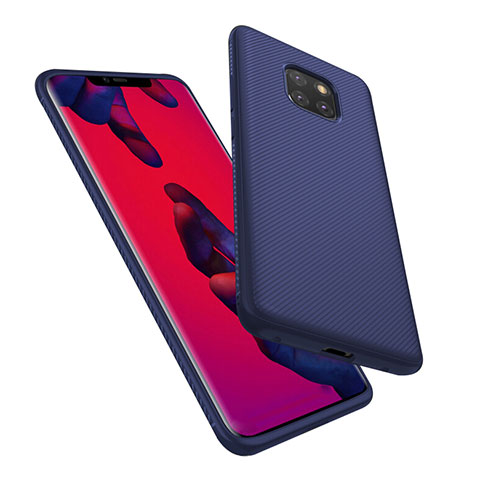 Silikon Schutzhülle Gummi Tasche Köper für Huawei Mate 20 Pro Blau