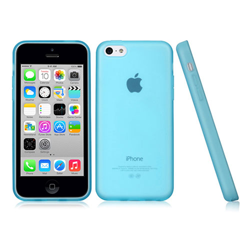 Silikon Schutzhülle Gummi Tasche Matt für Apple iPhone 5C Hellblau