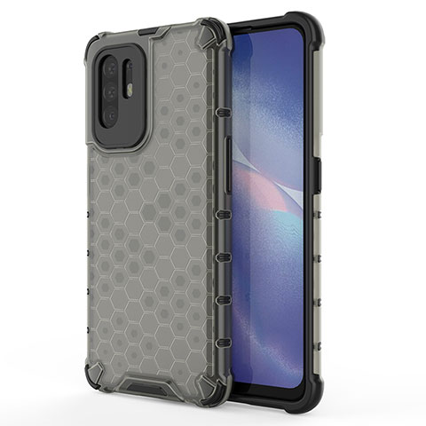 Silikon Schutzhülle Rahmen Tasche Hülle Durchsichtig Transparent 360 Grad Ganzkörper AM1 für Oppo A95 5G Schwarz