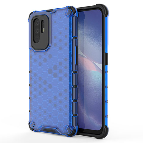 Silikon Schutzhülle Rahmen Tasche Hülle Durchsichtig Transparent 360 Grad Ganzkörper AM1 für Oppo F19 Pro+ Plus 5G Blau