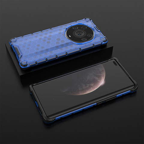 Silikon Schutzhülle Rahmen Tasche Hülle Durchsichtig Transparent 360 Grad Ganzkörper AM2 für Huawei Honor Magic3 Pro+ Plus 5G Blau