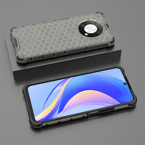 Silikon Schutzhülle Rahmen Tasche Hülle Durchsichtig Transparent 360 Grad Ganzkörper AM2 für Huawei Nova Y90 Schwarz