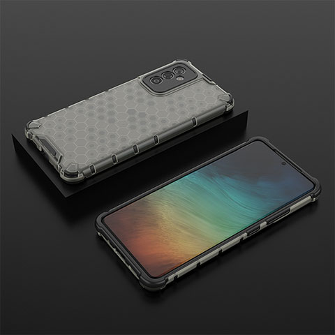 Silikon Schutzhülle Rahmen Tasche Hülle Durchsichtig Transparent 360 Grad Ganzkörper AM2 für Samsung Galaxy A82 5G Schwarz