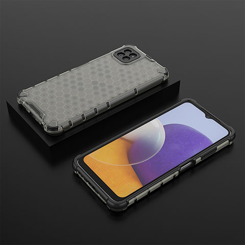 Silikon Schutzhülle Rahmen Tasche Hülle Durchsichtig Transparent 360 Grad Ganzkörper AM2 für Samsung Galaxy F42 5G Schwarz