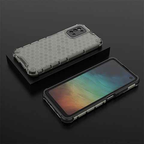 Silikon Schutzhülle Rahmen Tasche Hülle Durchsichtig Transparent 360 Grad Ganzkörper AM2 für Samsung Galaxy F52 5G Schwarz