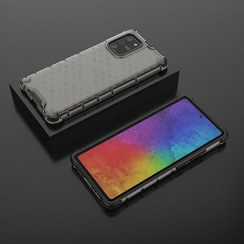 Silikon Schutzhülle Rahmen Tasche Hülle Durchsichtig Transparent 360 Grad Ganzkörper AM2 für Samsung Galaxy M80S Schwarz