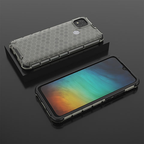 Silikon Schutzhülle Rahmen Tasche Hülle Durchsichtig Transparent 360 Grad Ganzkörper AM2 für Xiaomi POCO C31 Schwarz