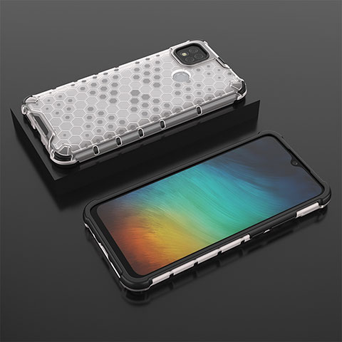 Silikon Schutzhülle Rahmen Tasche Hülle Durchsichtig Transparent 360 Grad Ganzkörper AM2 für Xiaomi POCO C31 Weiß