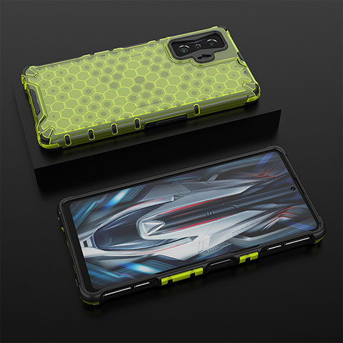 Silikon Schutzhülle Rahmen Tasche Hülle Durchsichtig Transparent 360 Grad Ganzkörper AM2 für Xiaomi Poco F4 GT 5G Grün