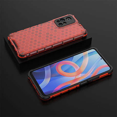 Silikon Schutzhülle Rahmen Tasche Hülle Durchsichtig Transparent 360 Grad Ganzkörper AM2 für Xiaomi Redmi Note 11T 5G Rot