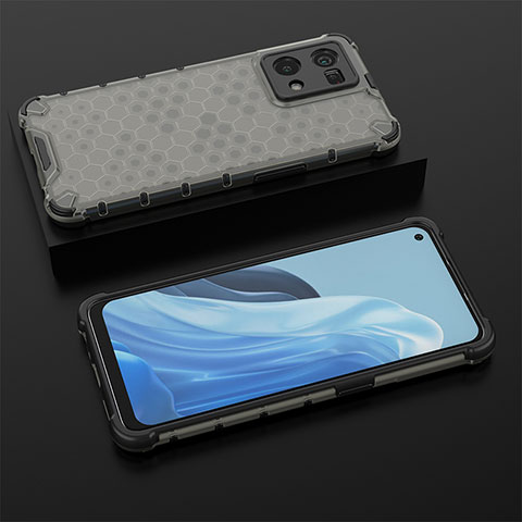 Silikon Schutzhülle Rahmen Tasche Hülle Durchsichtig Transparent 360 Grad Ganzkörper AM3 für Oppo F21 Pro 4G Schwarz