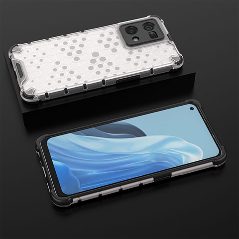 Silikon Schutzhülle Rahmen Tasche Hülle Durchsichtig Transparent 360 Grad Ganzkörper AM3 für Oppo F21s Pro 4G Weiß