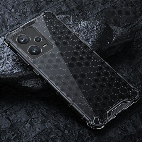 Silikon Schutzhülle Rahmen Tasche Hülle Durchsichtig Transparent 360 Grad Ganzkörper AM3 für Xiaomi Poco X5 5G Schwarz