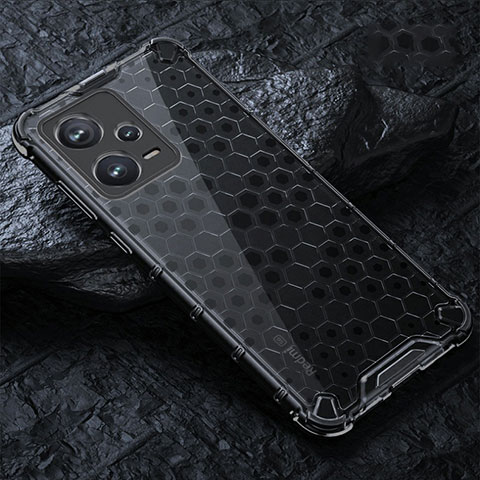 Silikon Schutzhülle Rahmen Tasche Hülle Durchsichtig Transparent 360 Grad Ganzkörper AM3 für Xiaomi Redmi Note 12 Explorer Schwarz
