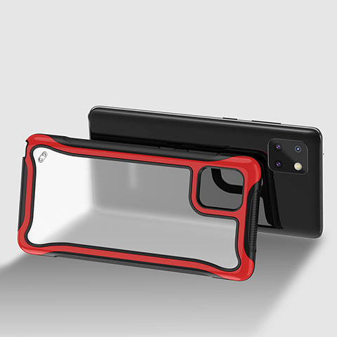 Silikon Schutzhülle Rahmen Tasche Hülle Durchsichtig Transparent 360 Grad Ganzkörper für Samsung Galaxy A81 Rot
